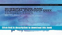Ebook Supervision and Clinical Psychology: Theory, Practice and Perspectives Free Online