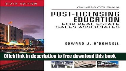 [Full] Florida Post-Licensing Education for Real Estate Sales Associates Free New