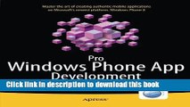 [PDF] Pro Windows Phone App Development Free Online