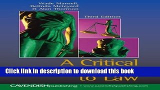 Ebook Critical Introduction to Law Full Online