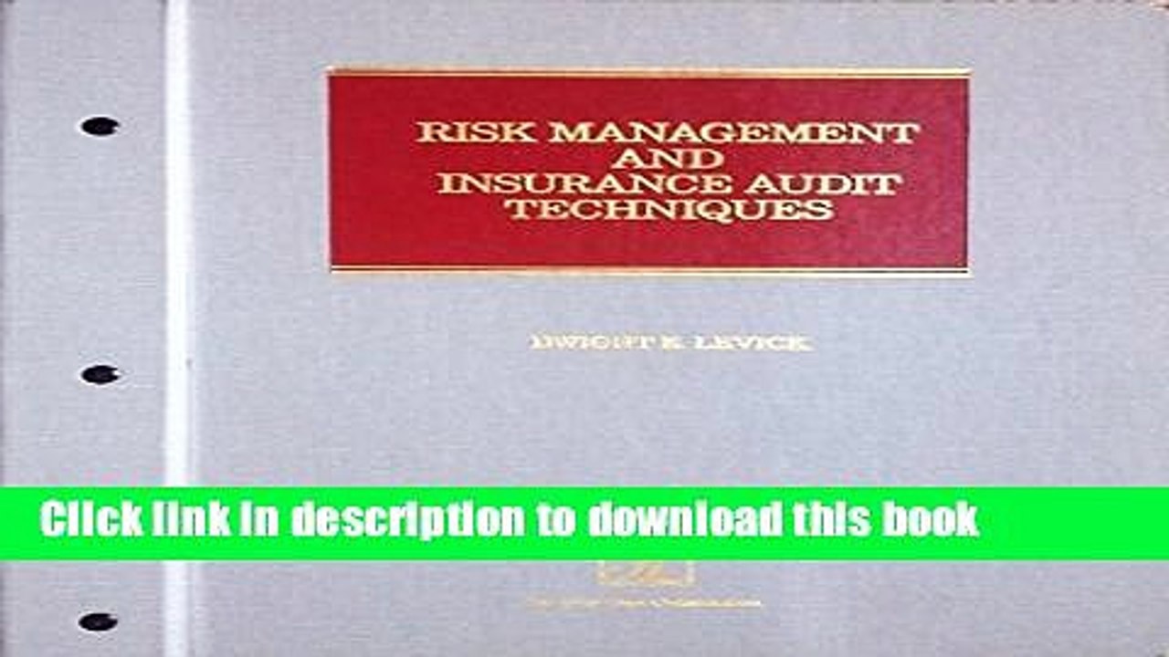 [PDF] Risk Management and Insurance Audit Techniques E-Book Free