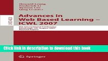 [Popular Books] Advances in Web Based Learning - ICWL 2007: 6th International Conference,
