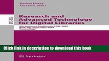 [Popular Books] Research and Advanced Technology for Digital Libraries: 8th European Conference,