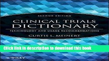Title : [PDF] Clinical Trials Dictionary: Terminology and Usage Recommendations E-Book Free