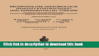 [Popular Books] Ergebnisse der Mikrobiologie ImmunitÃ¤tsforschung und Experimentellen Therapie: