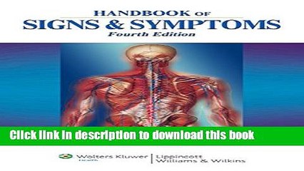 Download Video: [Read PDF] Handbook of Signs   Symptoms (LWW, Handbook of Signs   Symptoms) Download Online