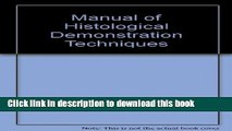 [Download] Manual of Histological Demonstration Techniques [PDF] Online