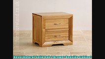 Bevel Natural Solid Oak 2 Drawer Bedside Cabinet