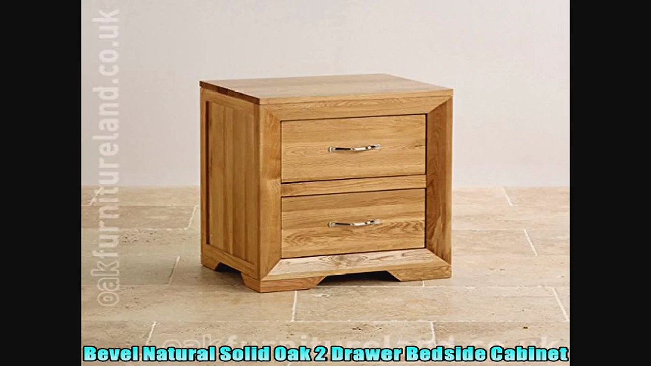 Bevel Natural Solid Oak 2 Drawer Bedside Cabinet