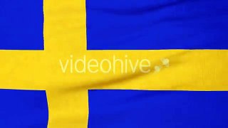 National Flag Of Sweden Flying On The Wind  - Motion graphics element from Videohive