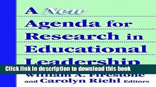 Ebooks New Agenda for Research on Educational Leadership Popular Book