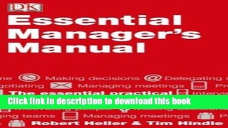 [Popular] Books Essential Managers Manual Free Online