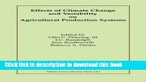 Download Effects of Climate Change and Variability on Agricultural Production Systems Book Online