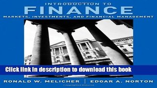 [Popular] Books Introduction to Finance: Markets, Investments, and Financial Management Free