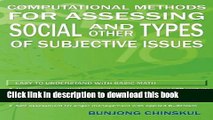 [Popular Books] Computational Methods for Assessing Social and Other Types of Subjective Issues