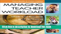 Books Managing Teacher Workload: Work-Life Balance and Wellbeing Download Book