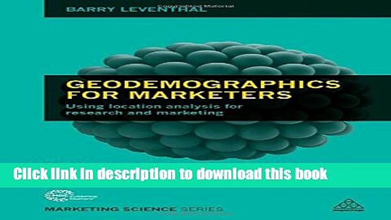 [Read PDF] Geodemographics for Marketers: Using Location Analysis for Research and Marketing