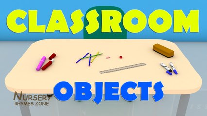 Classroom objects 3D for kids ǀ Learn school supplies for students ǀ English classroom video for young children