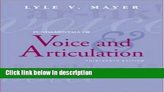 Ebook Fundamentals of Voice and Articulation with CDROM Full Online