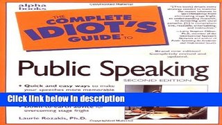 Ebook The Complete Idiot s Guide to Public Speaking, 2E Free Online