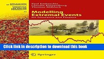 [Popular] Books Modelling Extremal Events: for Insurance and Finance (Stochastic Modelling and