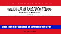 [Fresh] Quality-of-Life Research in Chinese, Western and Global Contexts (Social Indicators