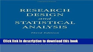 [Fresh] Research Design and Statistical Analysis: Third Edition Online Ebook