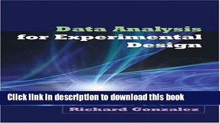 [Fresh] Data Analysis for Experimental Design Online Books