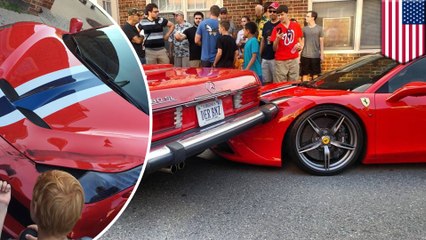 Classic Mercedes backs into Ferrari 458 Speciale worth nearly $300,000 - TomoNews