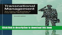 [Popular] Books Transnational Management: Text, Cases   Readings in Cross-Border Management Full