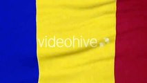 National Flag Of Romania Flying On The Wind  - Motion graphics element from Videohive