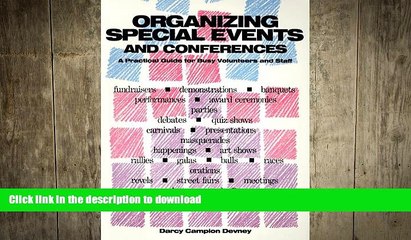 FAVORIT BOOK Organizing Special Events and Conferences: A Practical Guide for Busy Volunteers and