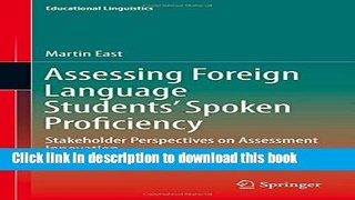[Fresh] Assessing Foreign Language Students  Spoken Proficiency: Stakeholder Perspectives on