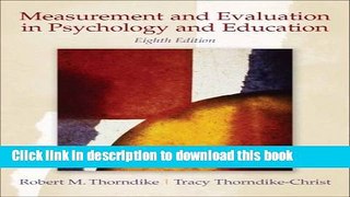 [Popular Books] Measurement and Evaluation in Psychology and Education (8th Edition) Free