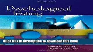 [Popular Books] Psychological Testing: Principles, Applications, and Issues (PSY 430 Intimate