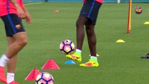 Umtiti trains for the first time at Ciutat Esportiva