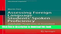 [Popular Books] Assessing Foreign Language Students  Spoken Proficiency: Stakeholder Perspectives