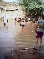 Extreme fun of childrens  during flood