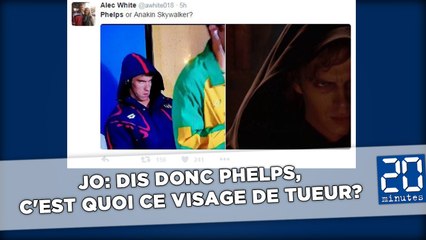 JO: Dis donc Phelps, c'est quoi ce visage de tueur?