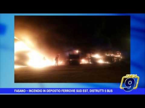 Fasano | Incendio in deposito Sud Est, 5 autobus distrutti