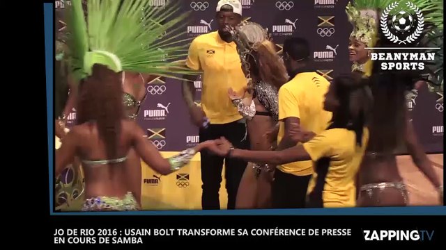 JO de Rio 2016 : Usain Bolt danse la samba en conférence de presse