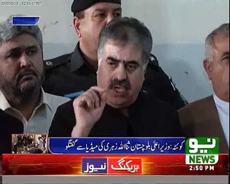 Chief Minister Balochistan Sanaullah Zuhri. discuss to media