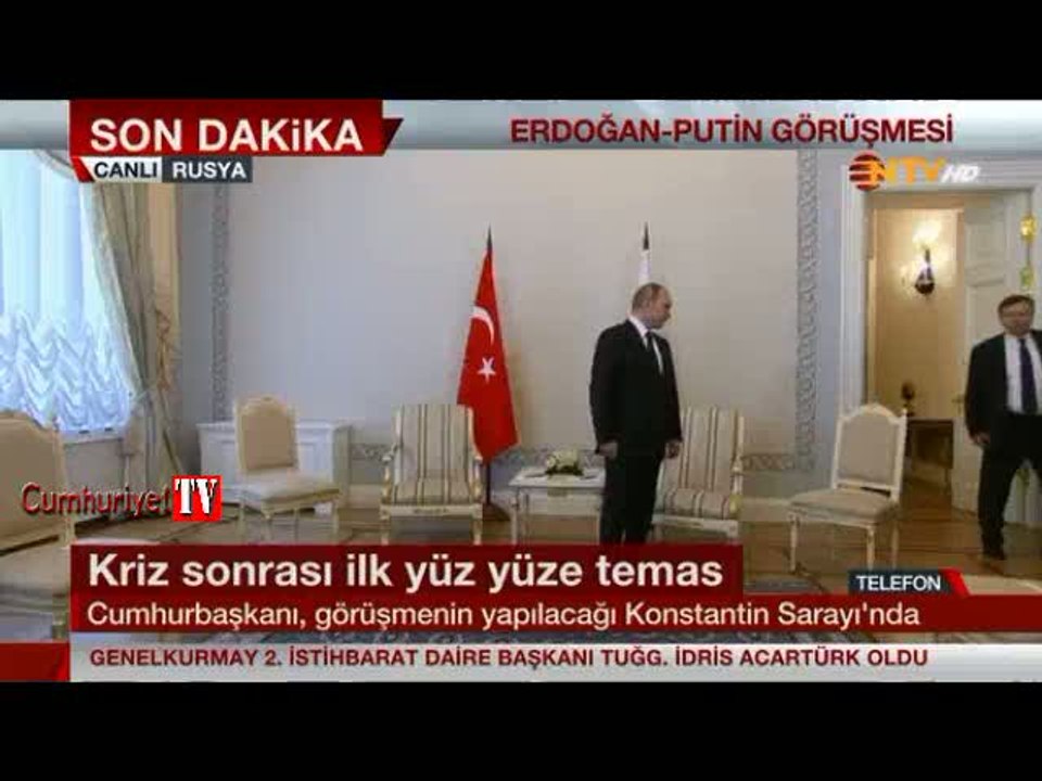Putin - Erdoğan görüşmesinden ilk görüntüler