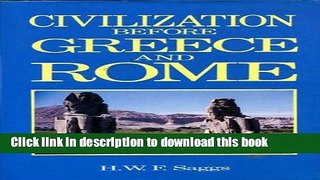 [Popular] Civilization Before Greece and Rome Hardcover OnlineCollection