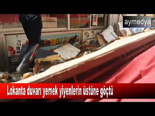 Karaköy'de lokanta duvarı yemek yiyenlerin üstüne çöktü