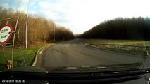 Joining a dual carriageway from a slip road.