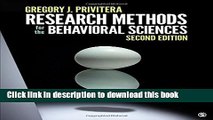 [PDF] Research Methods for the Behavioral Sciences Download Online