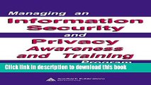 [PDF] Managing an Information Security and Privacy Awareness and Training Program: 002 Book Free