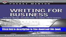 [Download] Writing for Business: Expert Solutions to Everyday Challenges (Pocket Mentor) Paperback