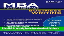 [Download] MBA Fundamentals Business Writing (Kaplan Test Prep) Paperback {Free|